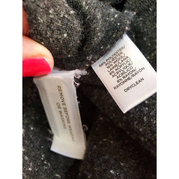 Ann Taylor LOFT Womens Pencil Skirt Black Heathered Pockets Drawstring Waist L - Picture 6 of 6